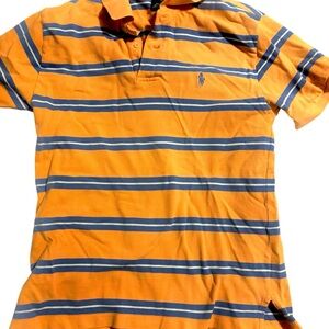 Orange Striped Ralph Lauren Polo Shirt